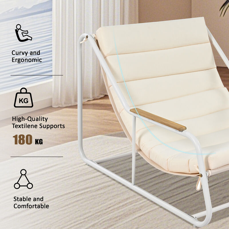 Merax Outdoor Chaise Lounge Chairs ans 1 Side Table