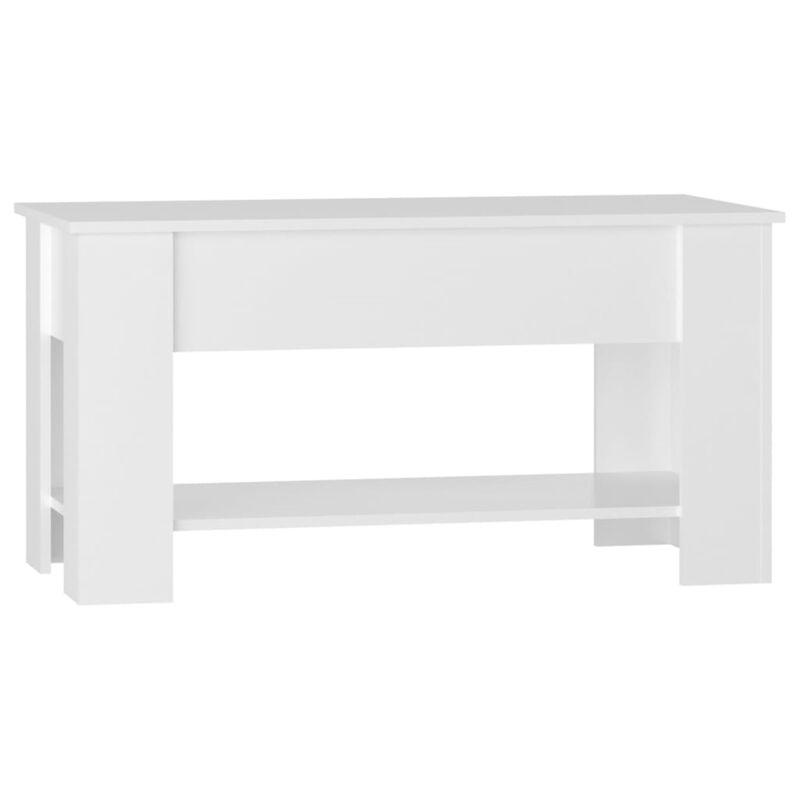 vidaXL Coffee Table High Gloss White 39.8"x19.3"x20.5" Engineered Wood