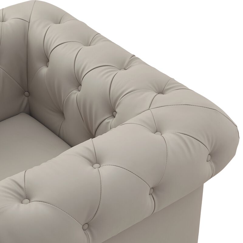 Nicole Miller Dezmond Leather PU Chesterfield Club Chair