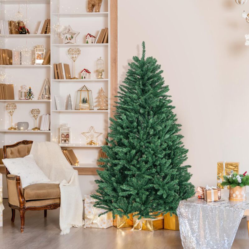 Hivvago 6 Feet Hinged Artificial Christmas Tree with Solid Metal Stand