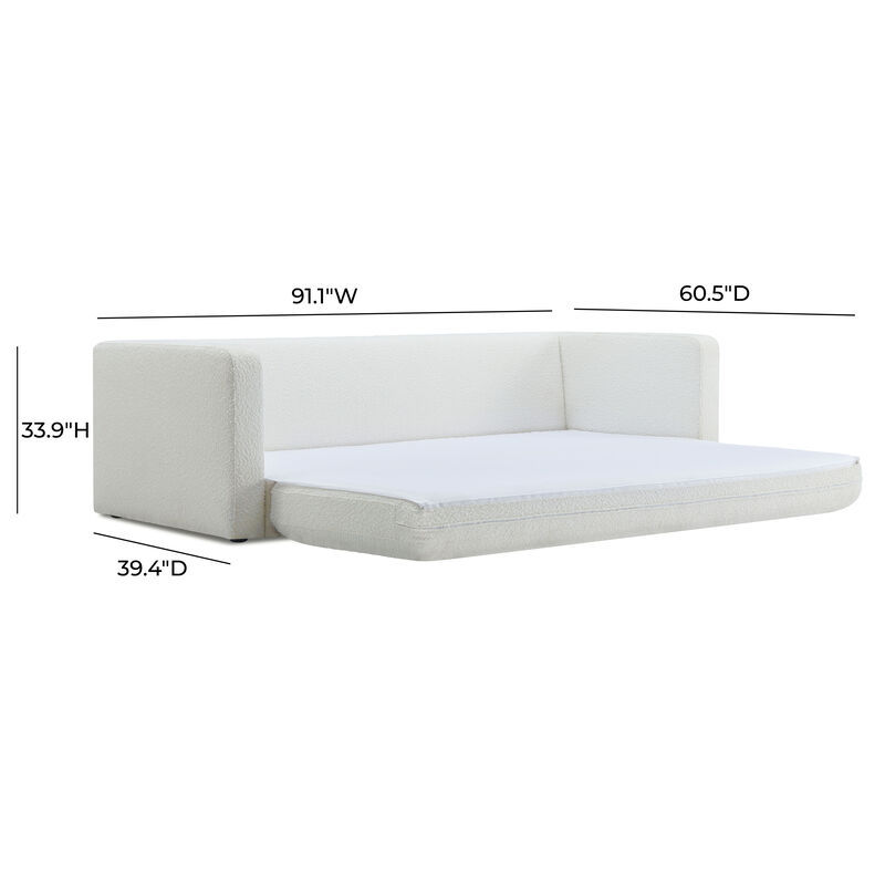 Ryan Cream Upcycled Linen Sofa Bed
