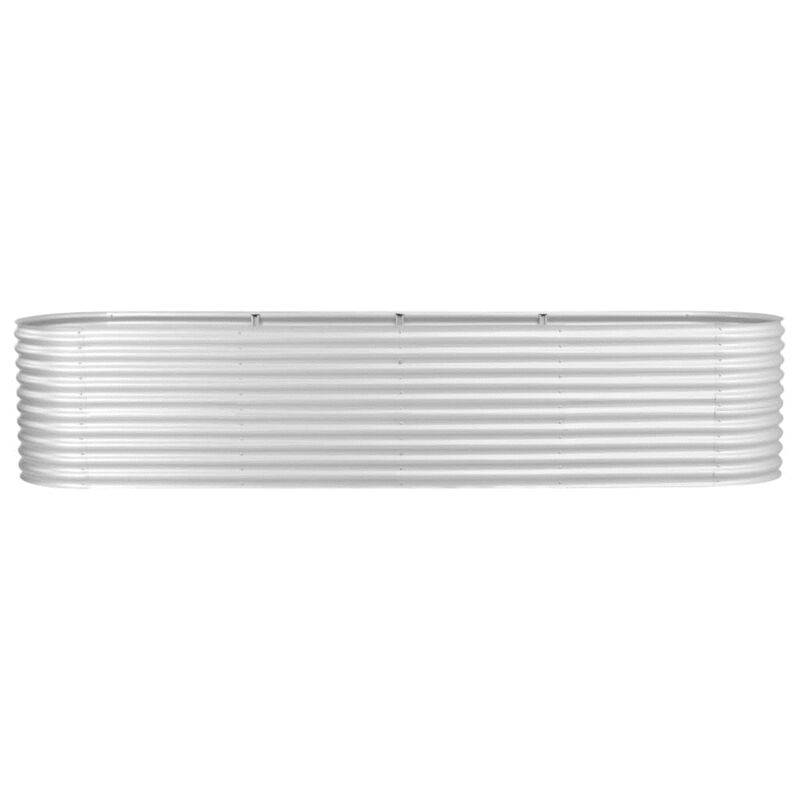 vidaXL Garden Raised Bed 157.4"x31.4"x31.8" galvanized Steel Silver