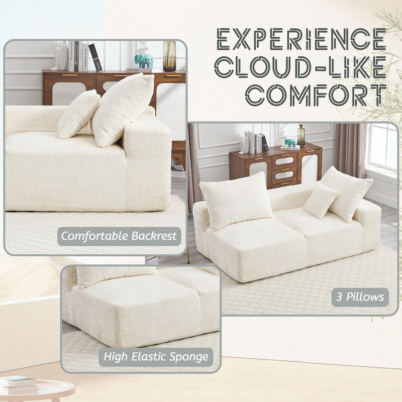 Merax Modern Deep Seat Chenille Fabric Sofa Couch