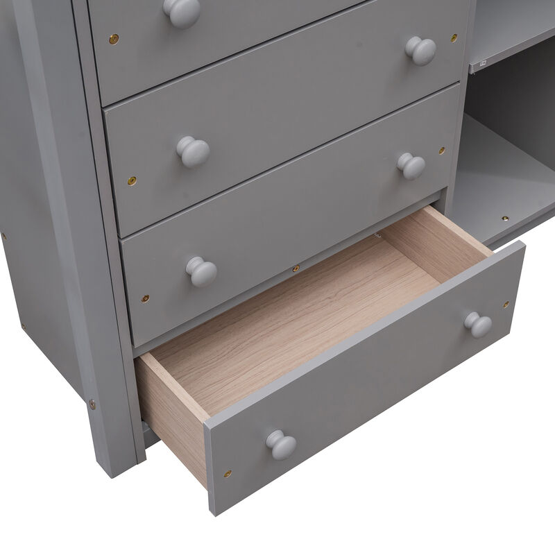 Merax Wooden Bunk Bed with 6 Drawers