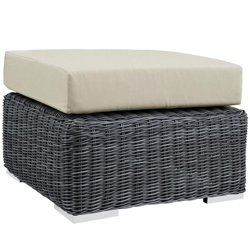 Summon 5 Piece Outdoor Patio Sunbrella Sectional Set - Canvas Antique Beige