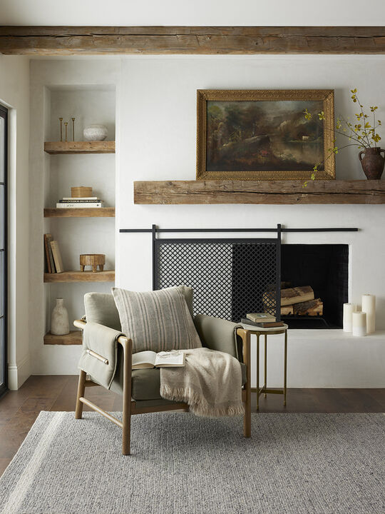 Ashby ASH04 Slate/Ivory 18" x 18" Sample Rug