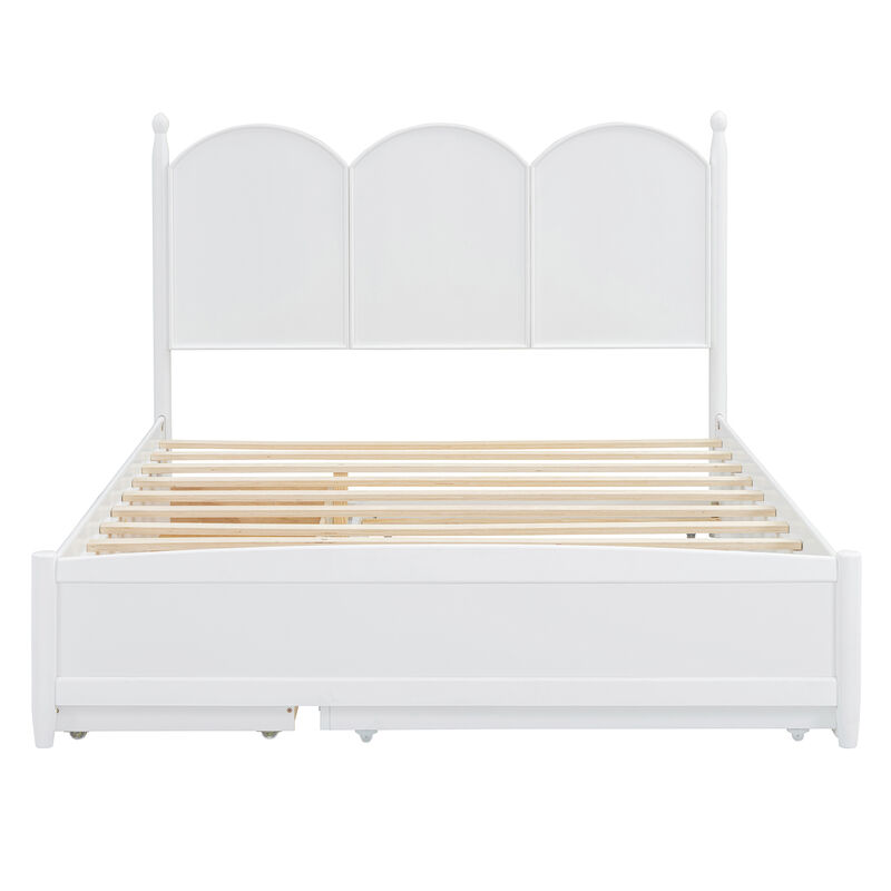Merax Platform Bed with Drawers and Twin XL Trundle