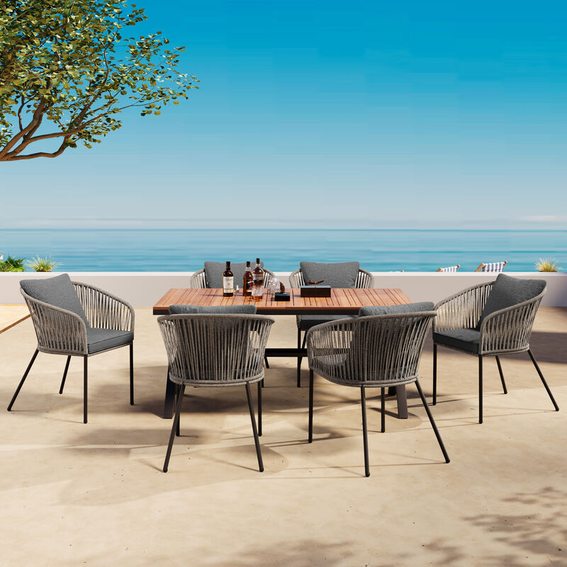 Merax All-Weather Outdoor 7 Pieces Patio Dining Set