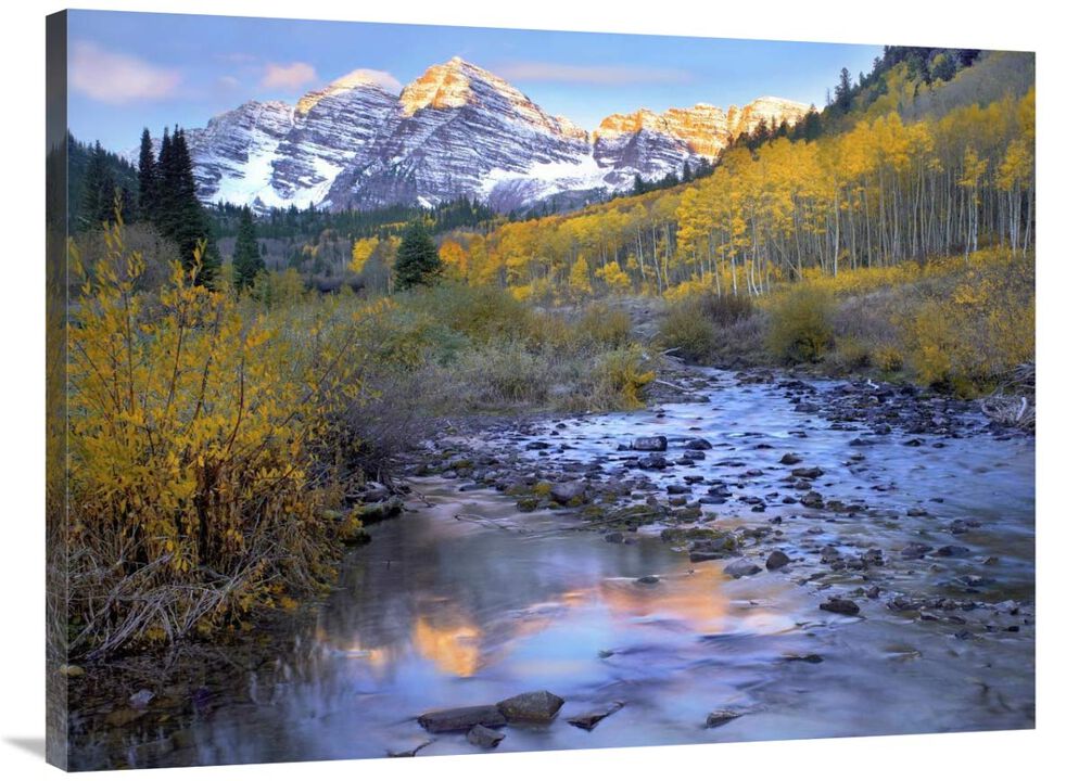 Maroon Bells and Maroon Creek in autumn, Colorado-Canvas Art-40x30