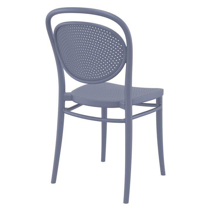 33.5" Taupe Brown Stackable Outdoor Patio Armless Chair