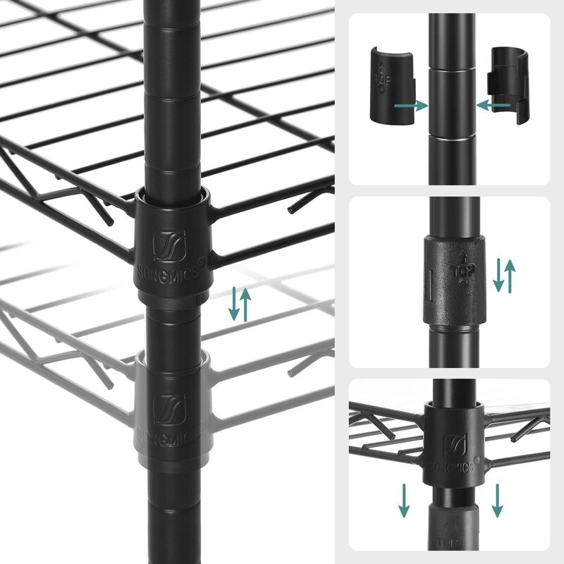 Small Space Bathroom Shelf – Storage Rack with Convenient Removable Hooks
