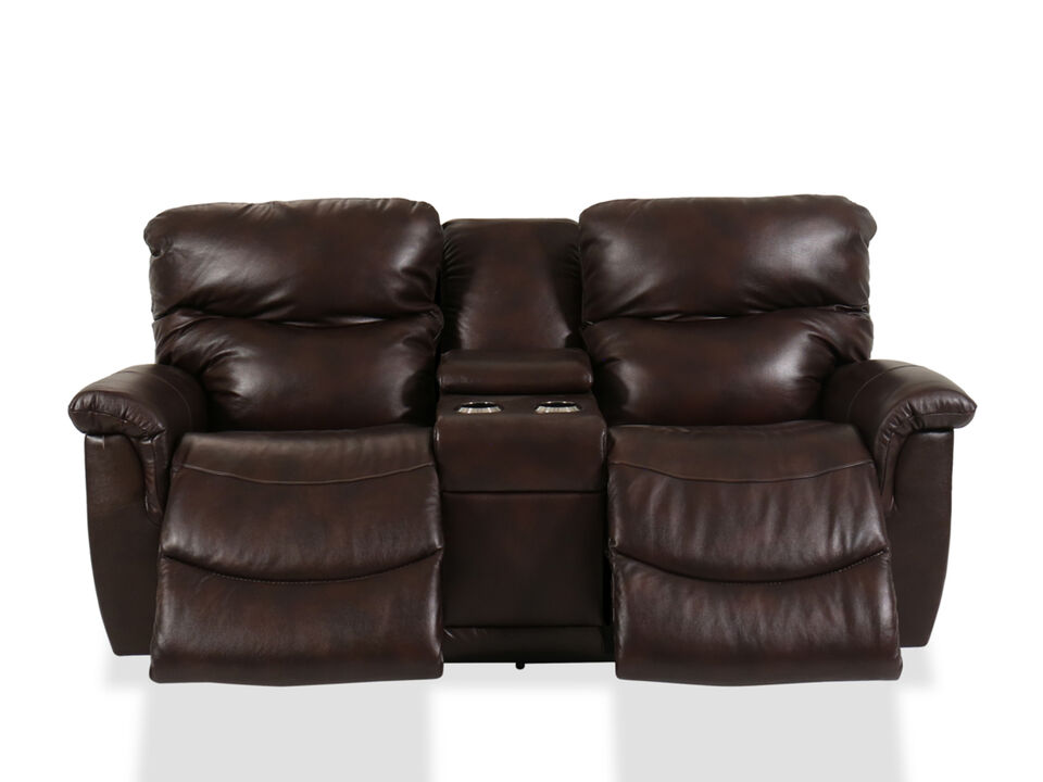 James Power Reclining Loveseat with Headrest & Console