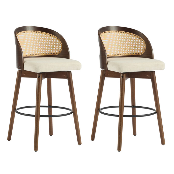 Merax Indoor Wood Bar Stools Dining Chairs 2 Pieces