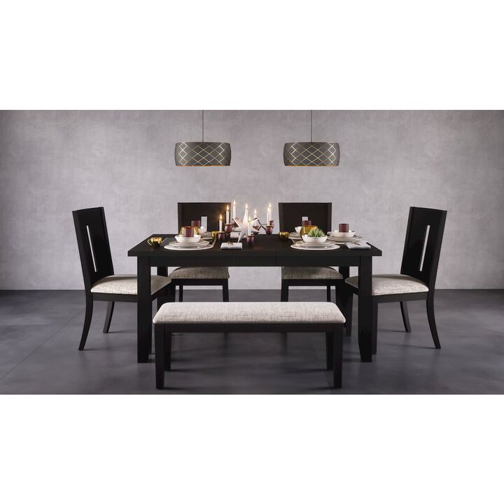 Jofran Urban Icon Contemporary 66 Extension Glass Inlay Dining Table