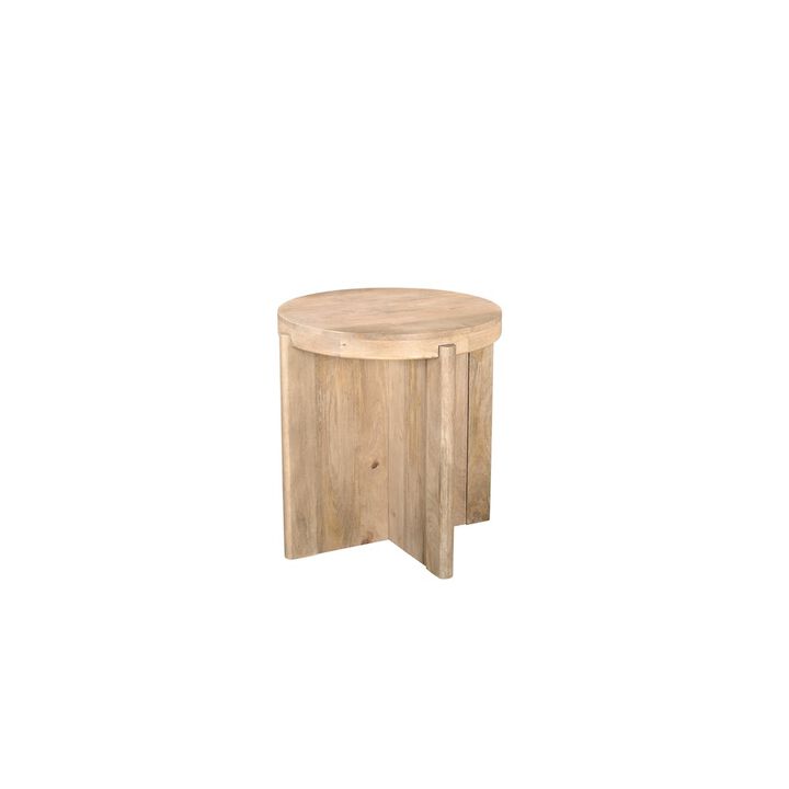 Taran Designs Adrien Round Solid Wood End Table