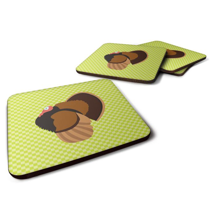 Caroline's Treasures Bronze Turkey Green Decorative coasters, 3.5, Multicolor