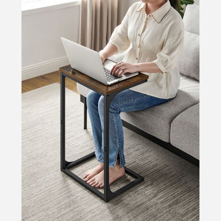 C-Shaped End Table Contemporary Design for Modern Living Rooms and Small Spaces