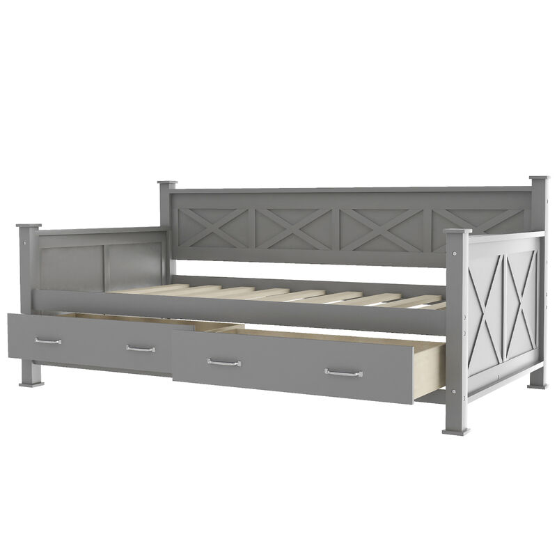 Merax Wooden Modern and Rustic Casual Style Daybed Bed