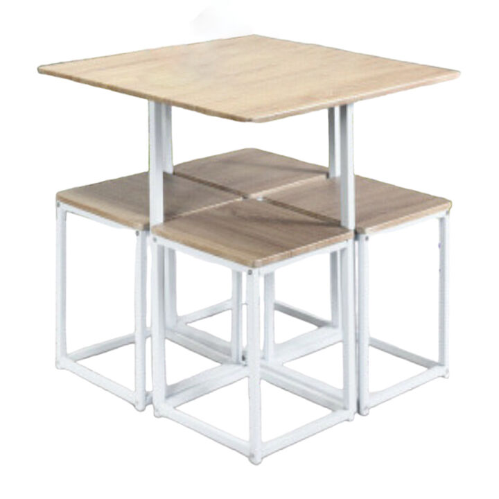 5 pcs Dining Table And Chairs Set Compact Space Bar