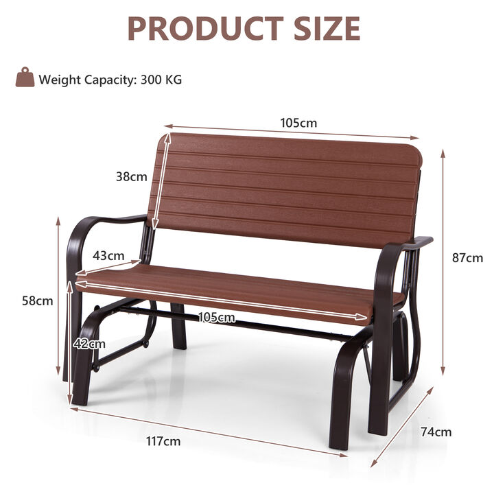 Outdoor Patio Steel Swing Bench Loveseat