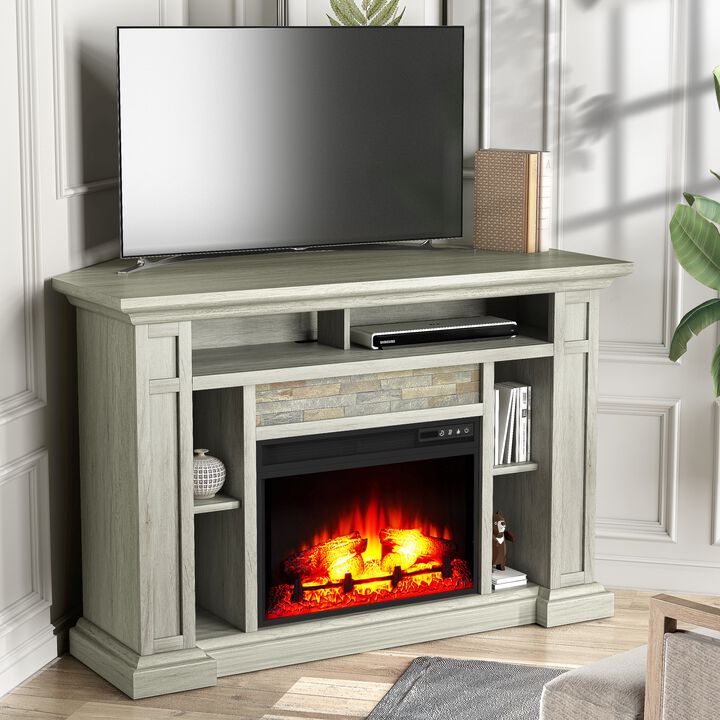 FESTIVO 50" Wide Corner Electric Fireplace TV Stand