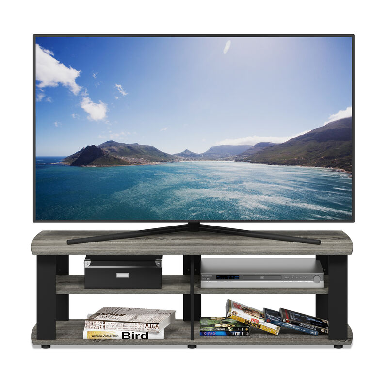 Furinno Furinno 11191 THE Entertainment Center TV Stand, French Oak Grey/Black