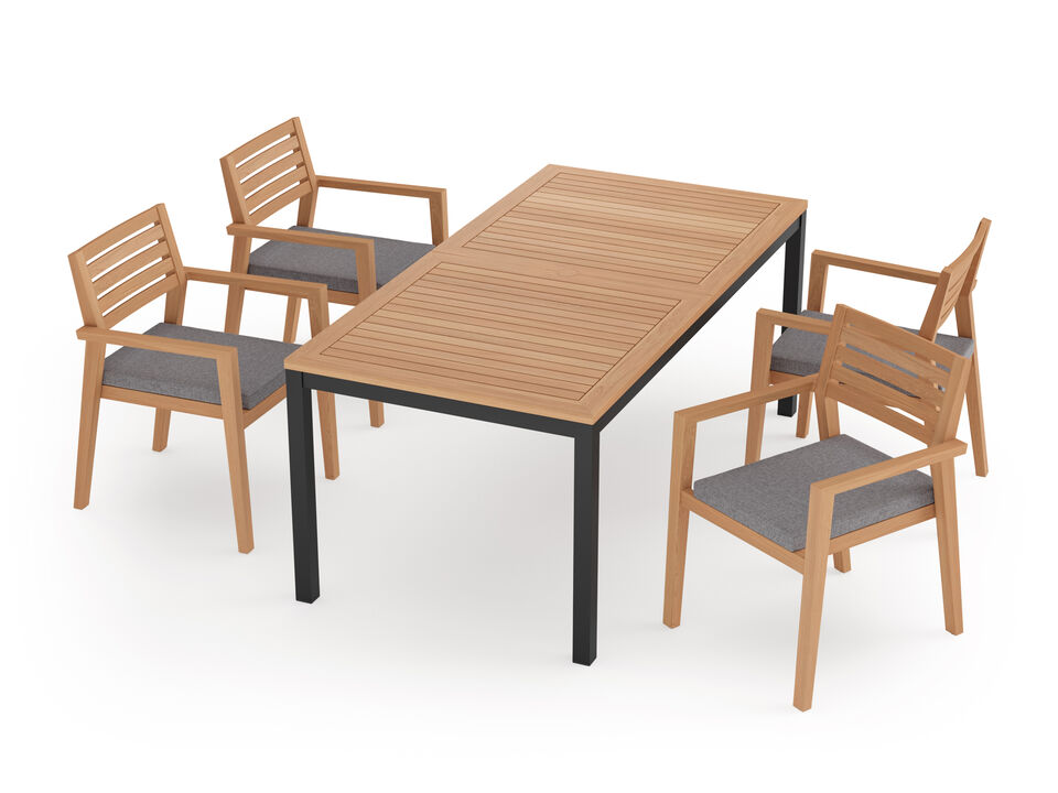 Rhodes 4 Seater Dining Set with 72 in. Table - Aluminum