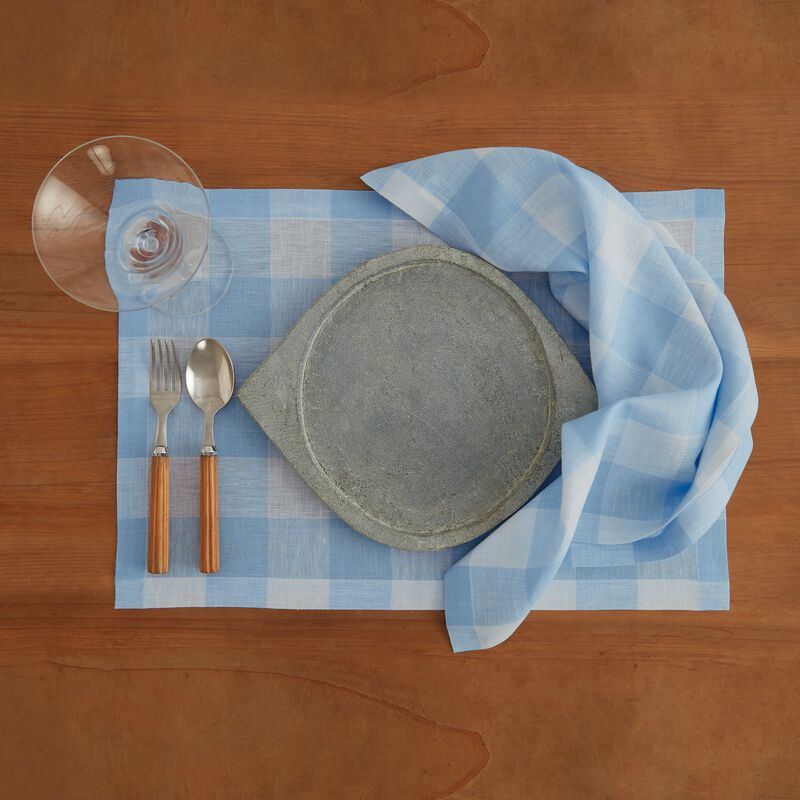 Solino Home 100% Pure Linen Buffalo Check Dinner Napkins 20 x 20 Inch Set of 4