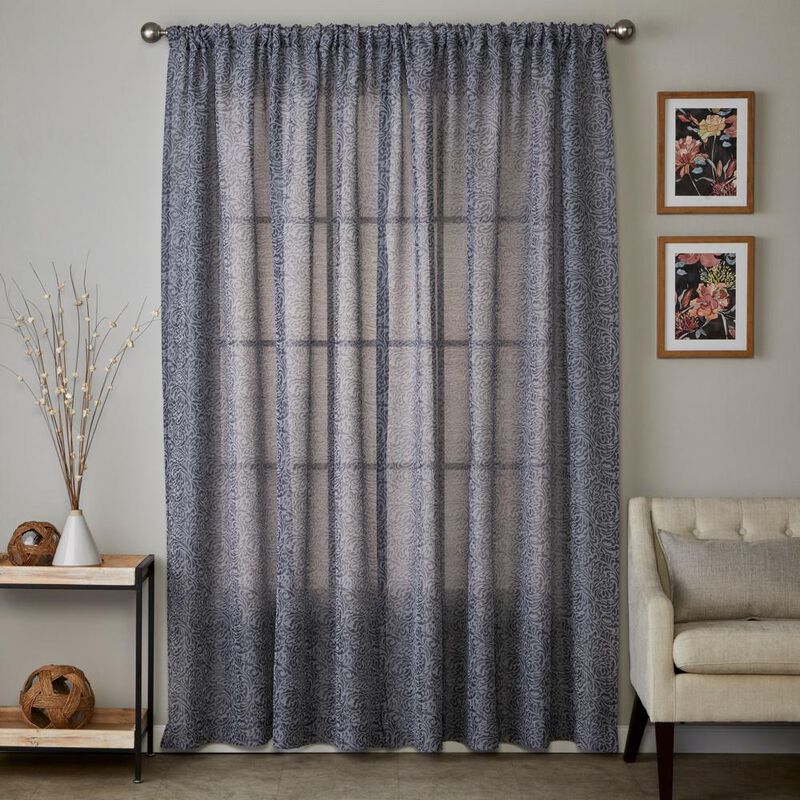 SKL Home By Saturday Knight Ltd Soft Swirl Window Curtain Panel - 56X84", Charcoal