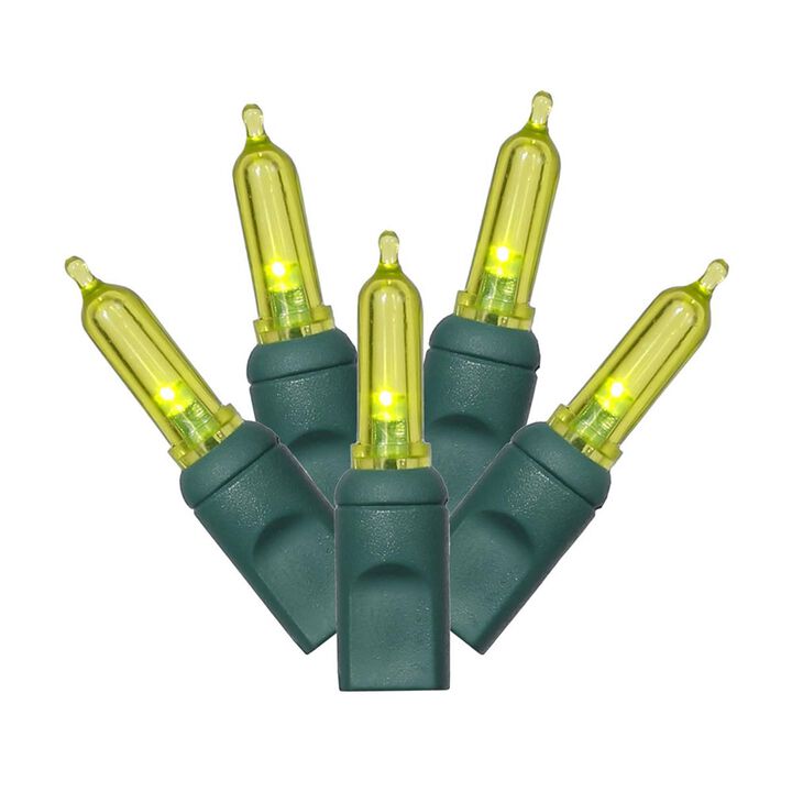 Vickerman  100 Lime Italian LED Lights on Green Wire, 34 ft. Christmas Light Set with 4 in. Spacing