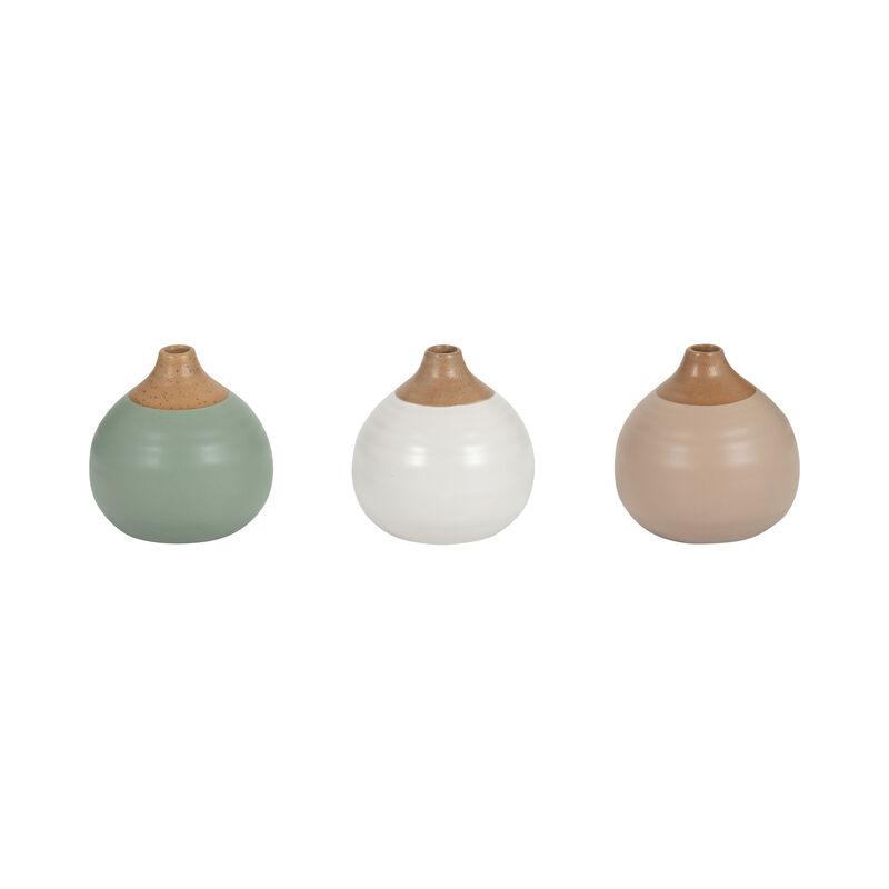 Ceramic Bud Vases Set of 3