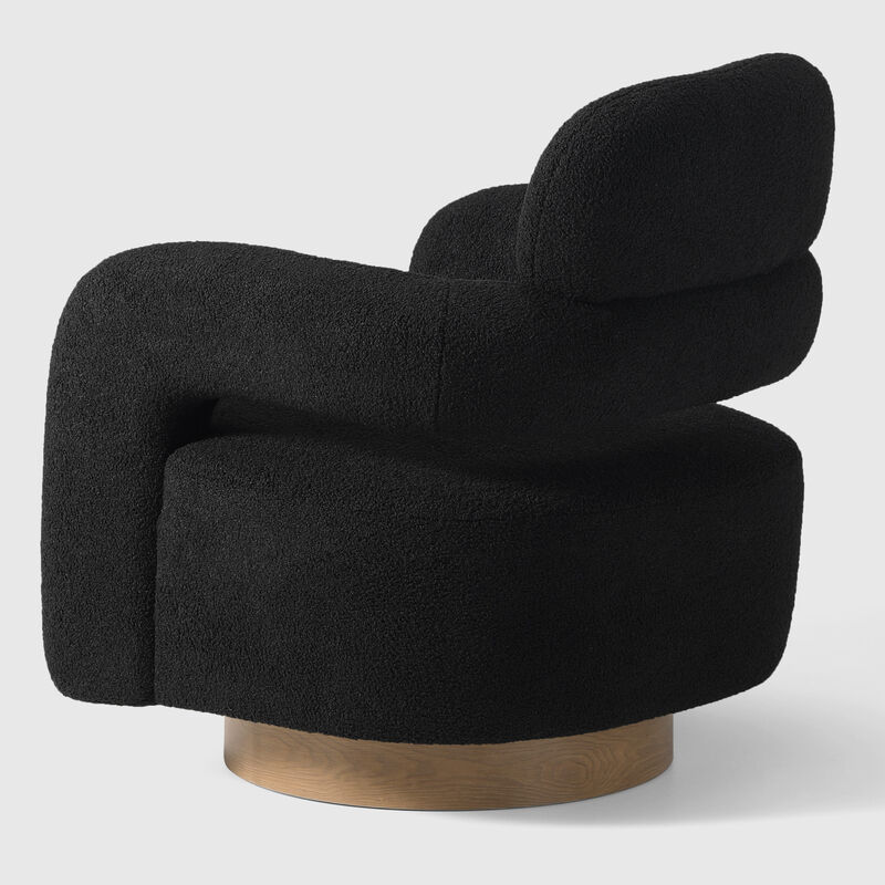 WestinTrends Mid-Century Modern Sherpa Swivel Barrel Accent Chair
