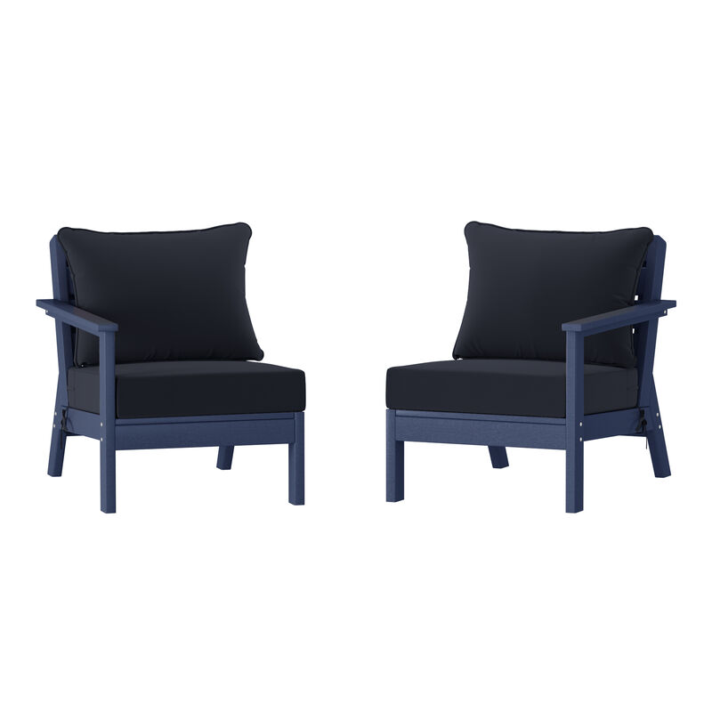 WestinTrends Outdoor Patio HDPE Loveseat Sofa with Patio Cushions