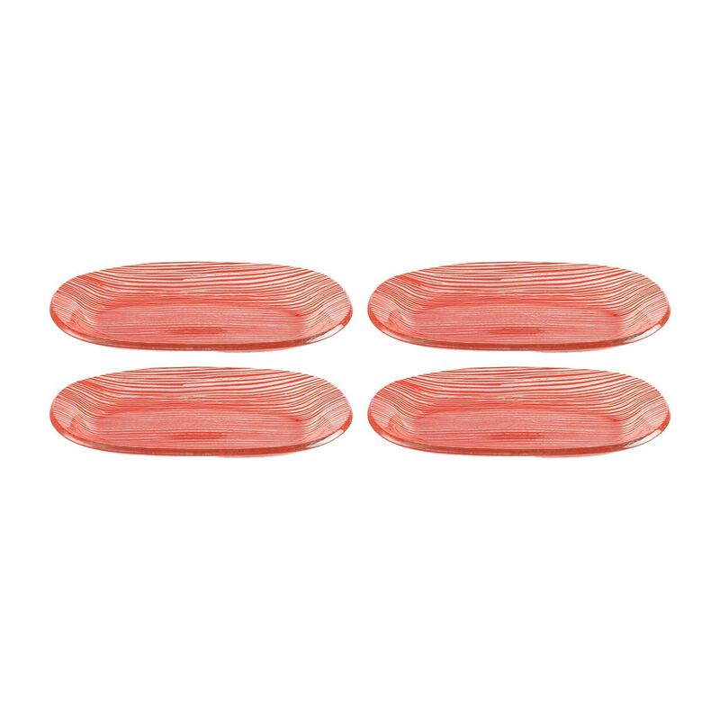 Glass Dinnerware 7.75" x 4.25" x h:0.5" Oval Glass Platter (Set of 4)