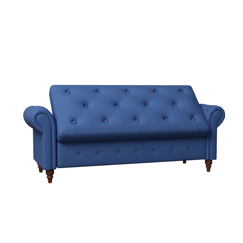 Bed Bench Navy Blue Fabric