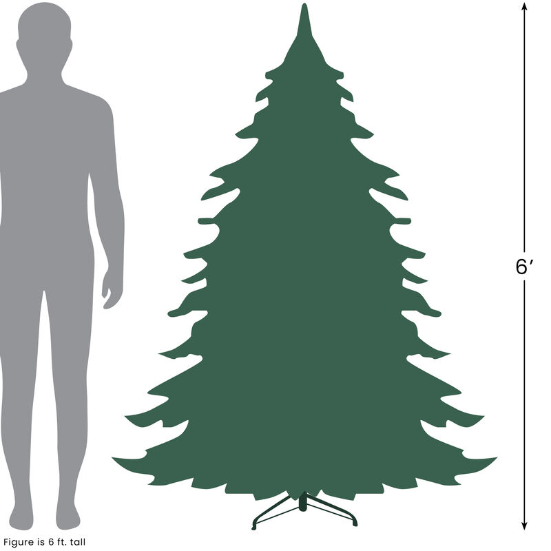 6' Pre-Lit Pine Artificial Wall Christmas Tree  Clear Lights