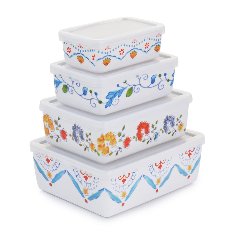 Gibson Home 8 Piece Anaya Rectangular Nesting Food Storage Set
