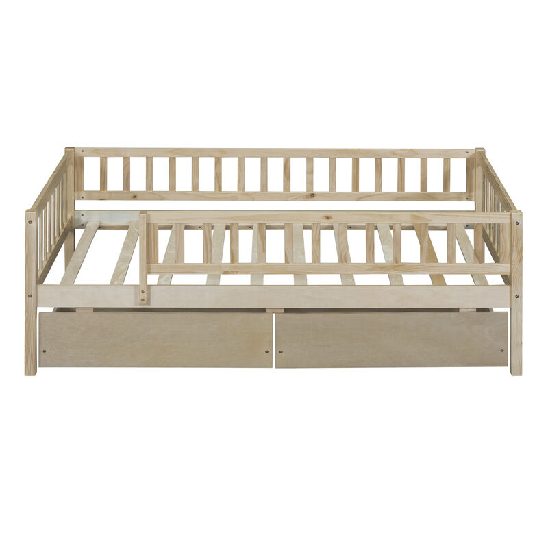 Twin Size Daybed Wood Bed With Two Drawers