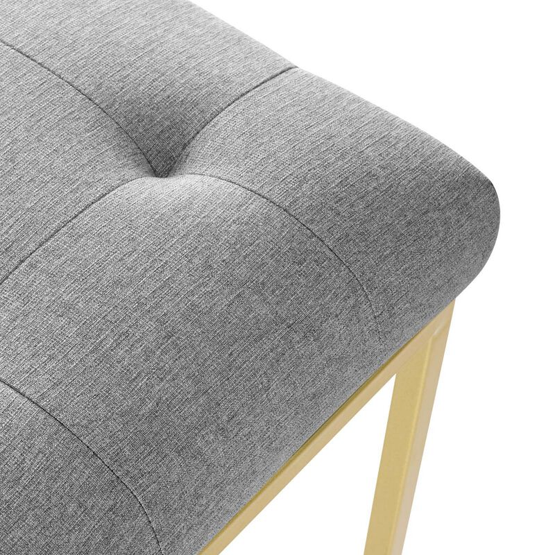 Privy Gold Stainless Steel Upholstered Fabric Dining Accent Chair-Benzara