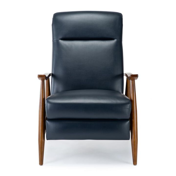 Comfort Pointe Solaris Wood Arm Push Back Recliner - Midnight Blue