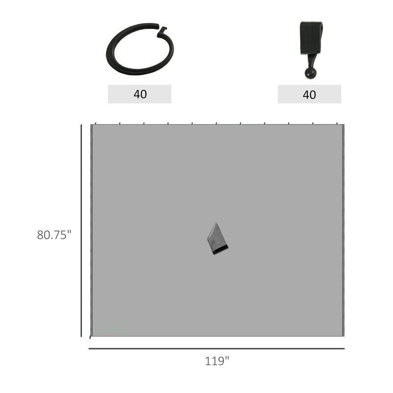 Light Gray Gazebo Accessory: 10'x10' Universal Sidewall Set with Hooks