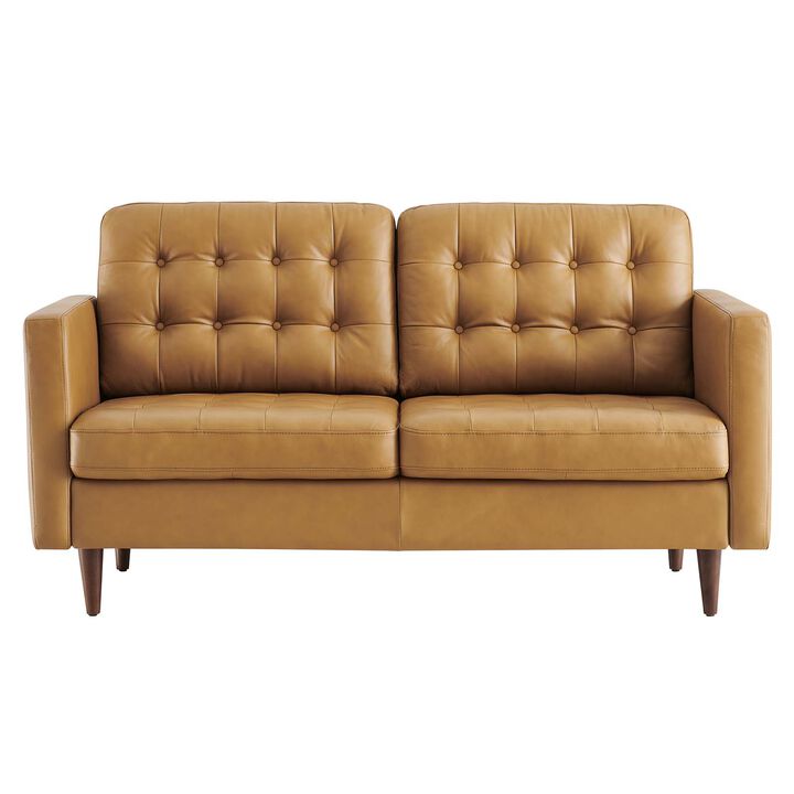 Exalt Tufted Vegan Leather Loveseat
