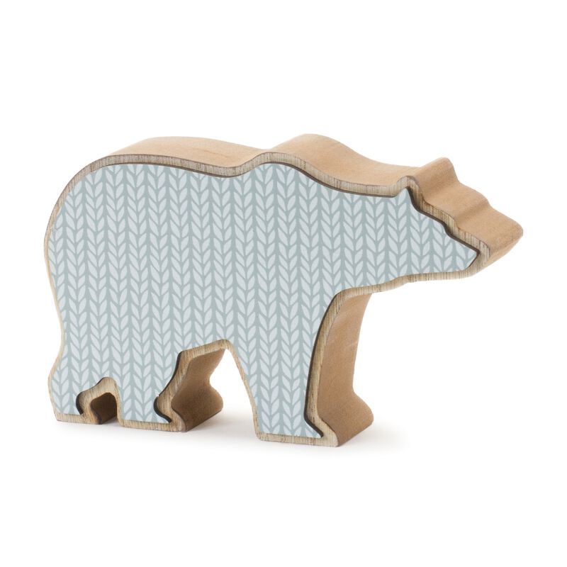 Bear Set of 2 Wood Figurines for Rustic Home Decor