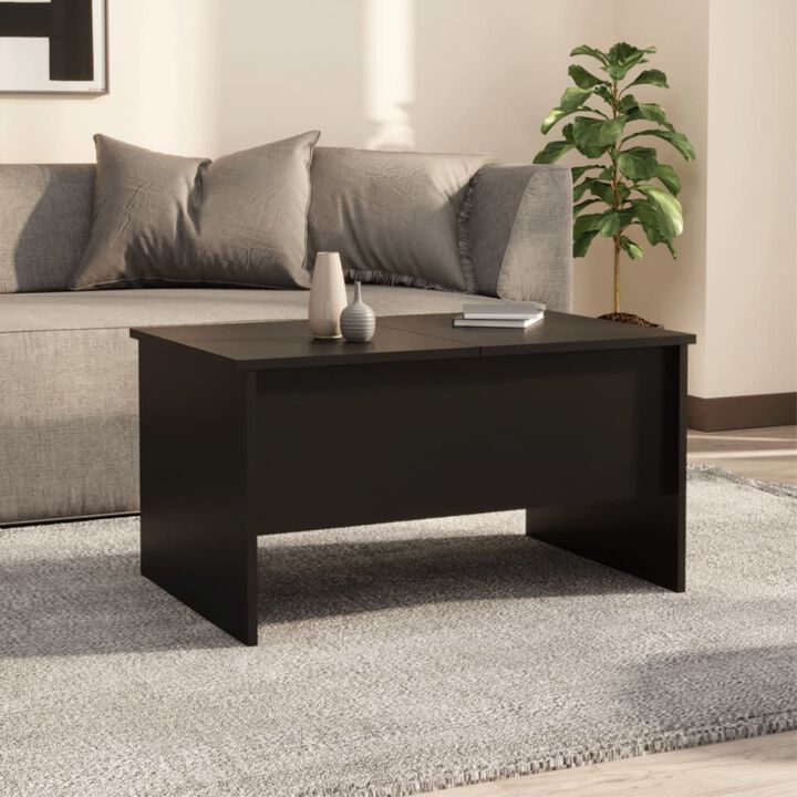 vidaXL Coffee Table Black 31.5"x19.7"x16.7" Engineered Wood