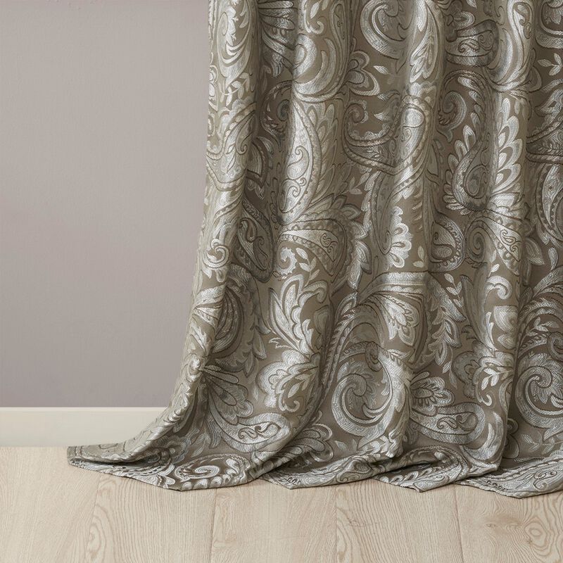 Gracie Mills Thornton Jacquard Curtain Panel Pair - 50x84"