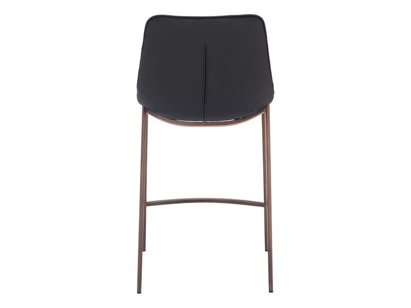 Magnus Counter Stool (Set of 2) Black & Walnut
