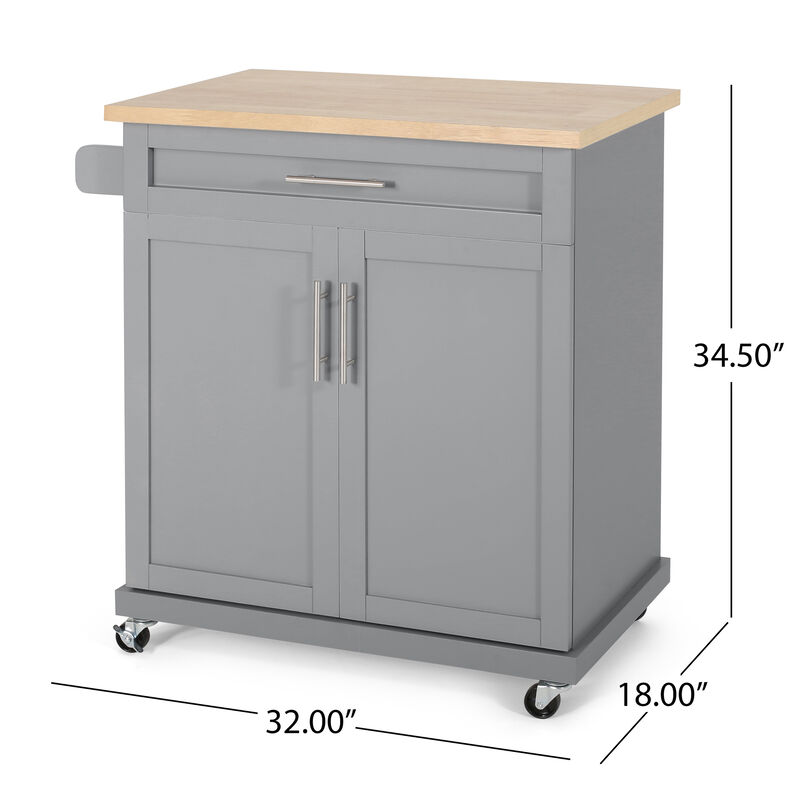 Merax Modern Kitchen Island  with Wheels