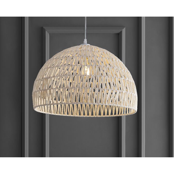 Campana 1-Light Bohemian Modern Woven Rope/Iron LED Pendant