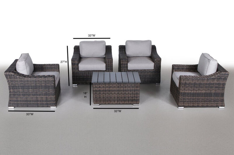 Living Source International Rattan Wicker Fully Assembled 4 - Person Seating Group with Cushions (New  Espresso)