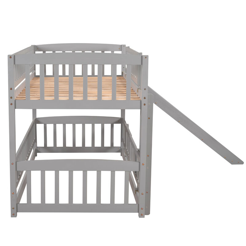 Merax Bunk Bed with Fence and Ladder for Kids Teens